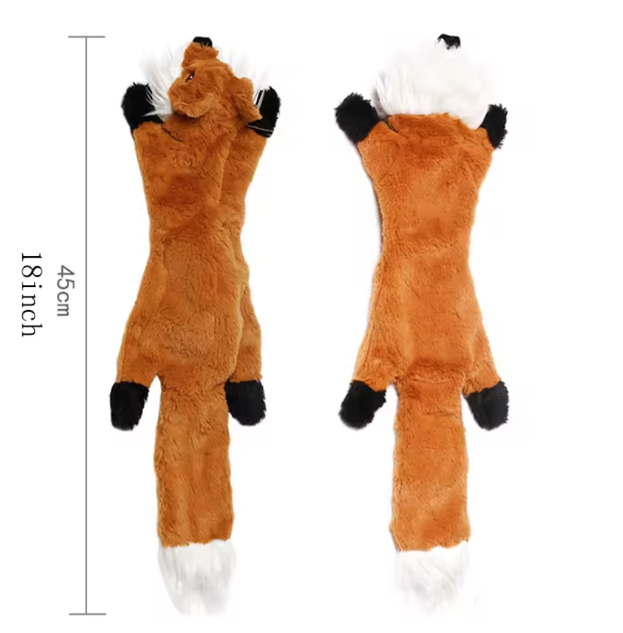 Unstuffed Stuffless Durable No Fill Stuffing Less Squeaky Plush Pet Dog Toy 2 Pack