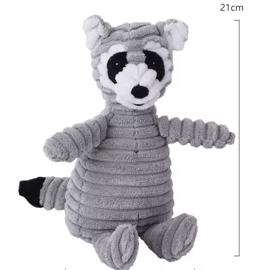 Durable Squeaky Corduroy Fleece Plush Dog Chew Toys for Teething Training Bite Resistant