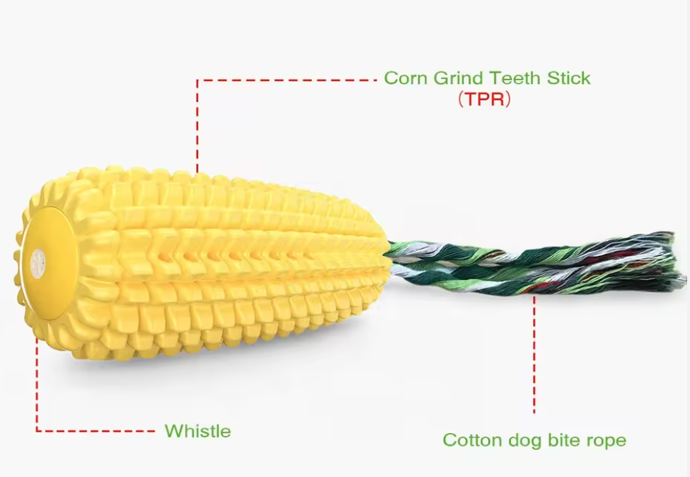 Indestructible Tough Durable Squeaky Corn Stick Toy