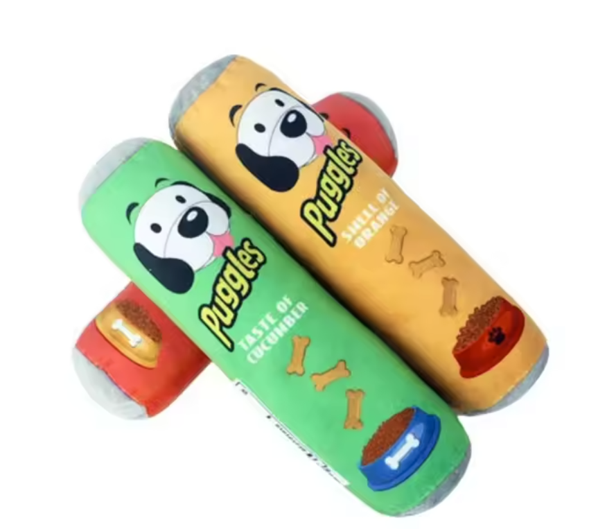 Cylindrical Resistant Soft Machine Washed Durable Chew Plush Stuffed Squeaky Dog Toy