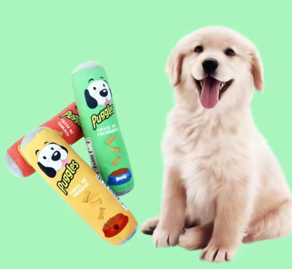 Cylindrical Resistant Soft Machine Washed Durable Chew Plush Stuffed Squeaky Dog Toy