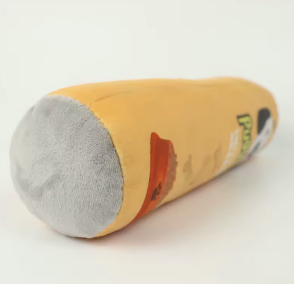 Cylindrical Resistant Soft Machine Washed Durable Chew Plush Stuffed Squeaky Dog Toy