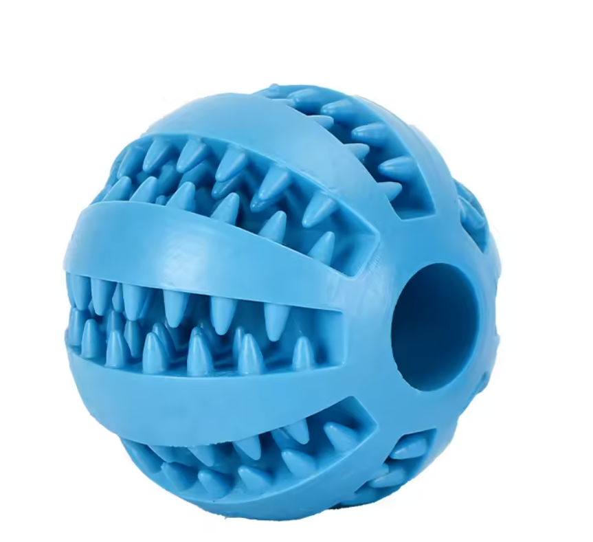 Tooth Cleaning Non Toxic Interactive Dog Food Ball - Blue