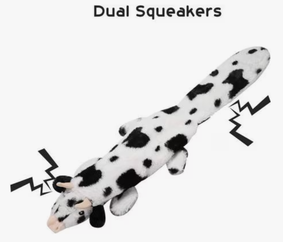 Unstuffed Stuffless Durable No Fill Stuffing Less Squeaky Plush Pet Dog Toy 2 Pack