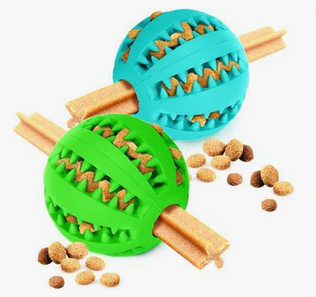 Tooth Cleaning Non Toxic Interactive Dog Food Ball - Blue